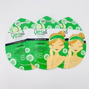 Lot of 3 YES TO Cucumbers Sensitive Skin Calming Soothing Facial Mud Mask